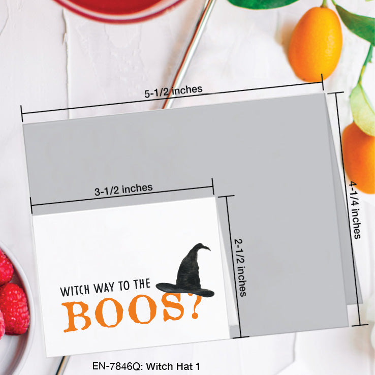 Witch Hat 1, Greeting Card (7846Q), Enclosure, www.printedcanvas.com