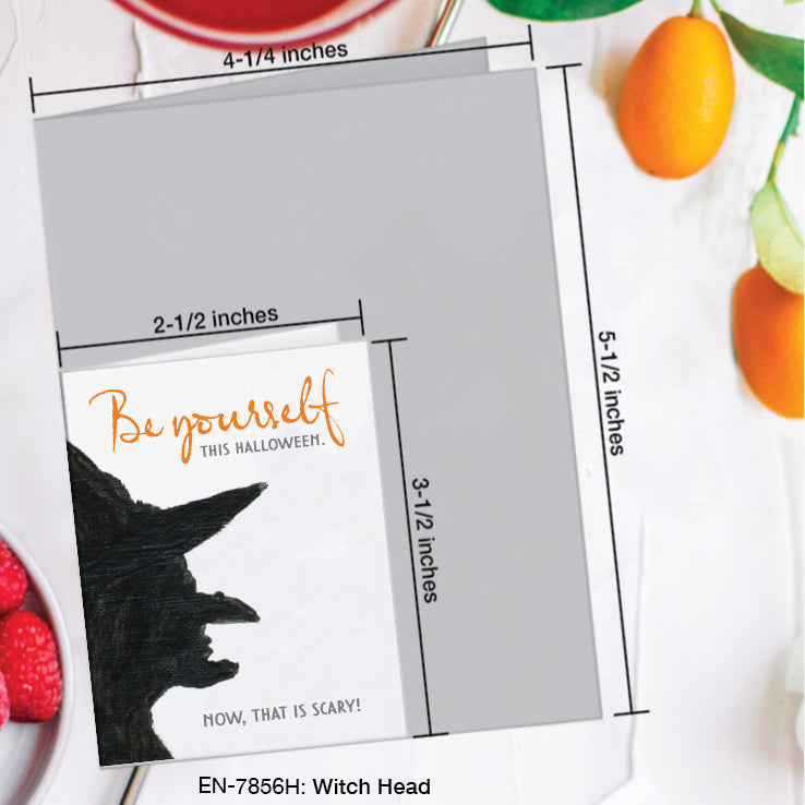 Witch Head, Greeting Card (7856H), Enclosure, www.printedcanvas.com