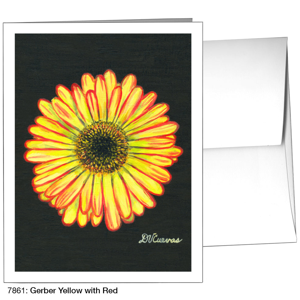 Gerber Yellow With Red, Greeting Card (7861), A2, printedcanvas.com