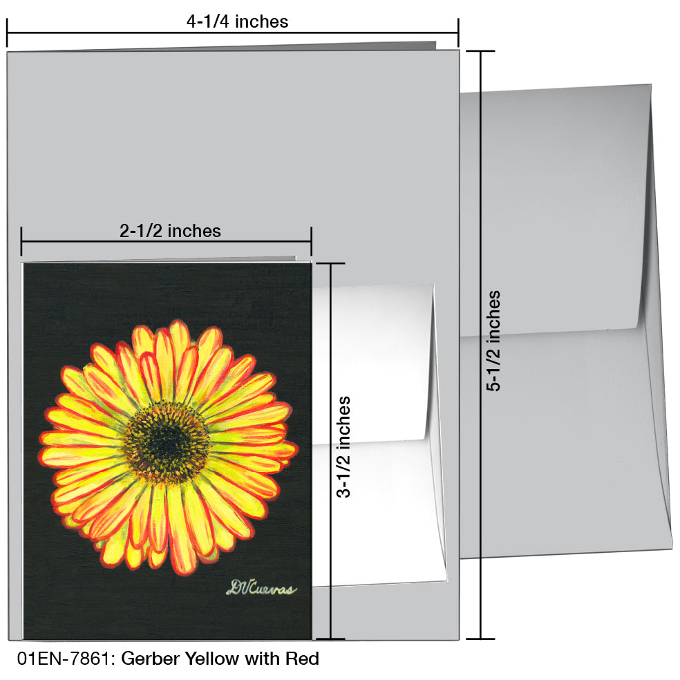 Gerber Yellow With Red, Greeting Card (7861), Enclosure, printedcanvas.com