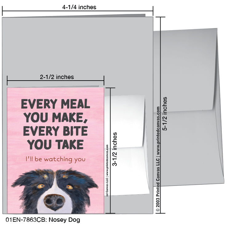 Nosey Dog, Greeting Card (#7863CB)