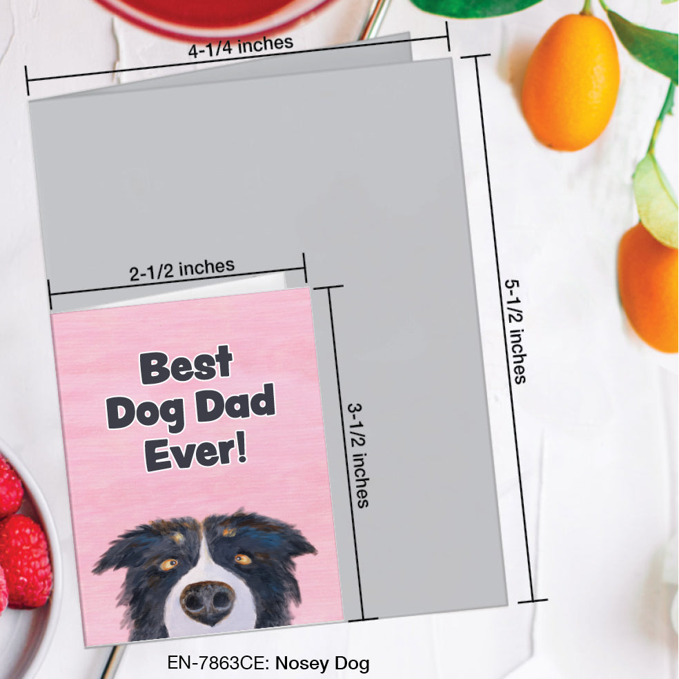 Nosey Dog, Greeting Card (#7863CE)
