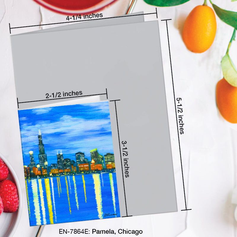 Pamela, Chicago, Greeting Card (7864E), Enclosure Card, www.printedcanvas.com