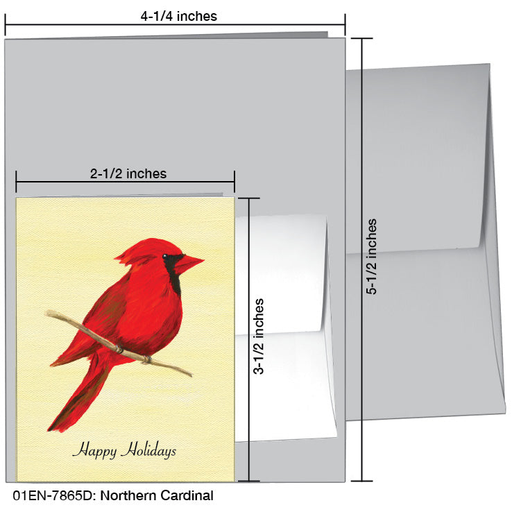 Northern Cardinal, Greeting Card (7865D), Enclosure, www.printedcanvas.com