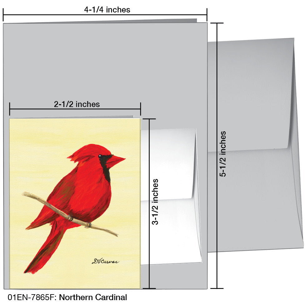 Northern Cardinal, Greeting Card (7865F), Enclosure Card, www.printedcanvas.com