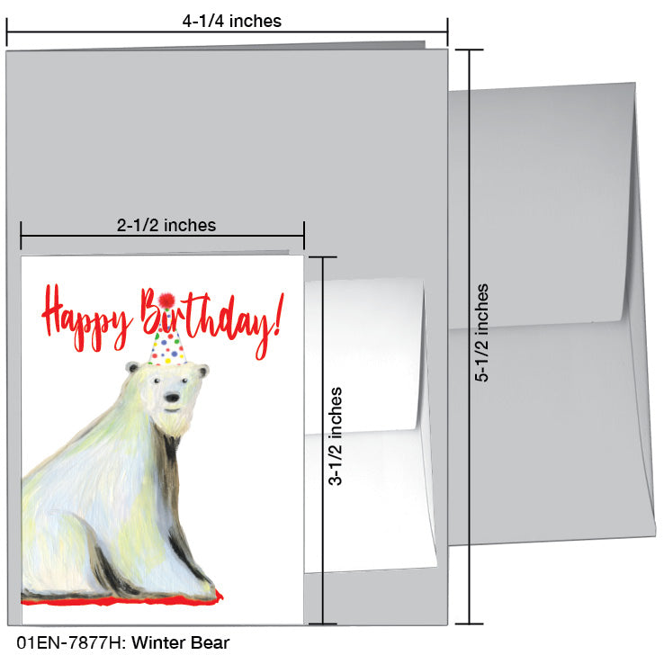 Winter Bear, Greeting Card (7877H), Enclosure Card, www.printedcanvas.com