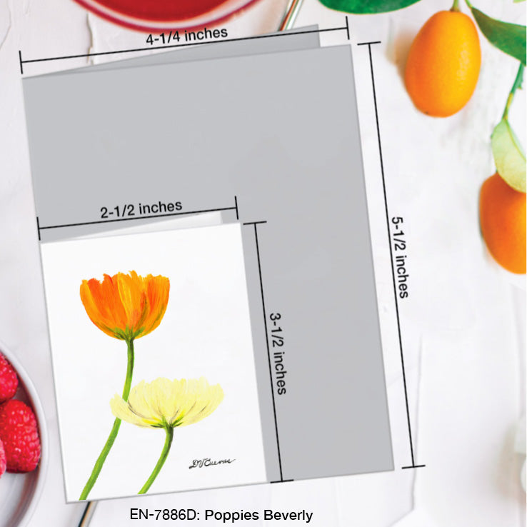 Poppies Beverly, Greeting Card (#7886D), Enclosure Card, www.printedcanvas.com