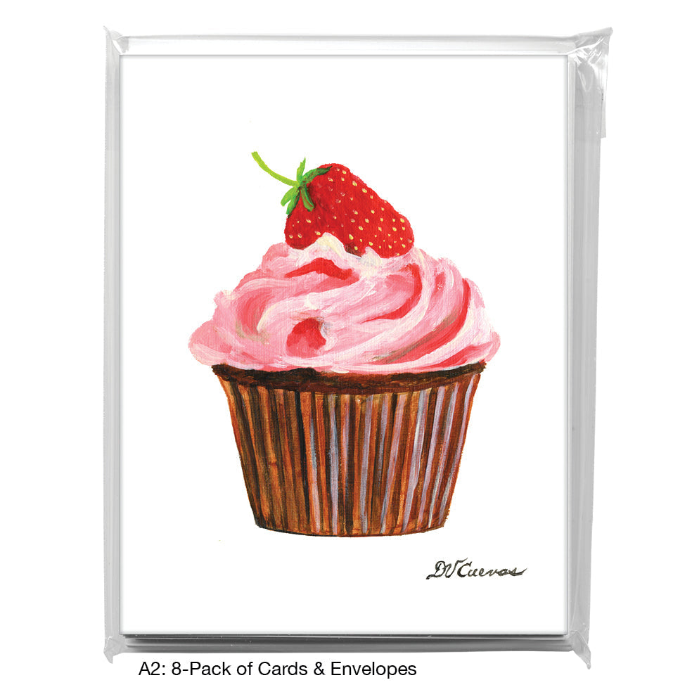 Strawberry Topped Cupcake, Greeting Card (7895), A2 8-Pack, printedcanvas.com
