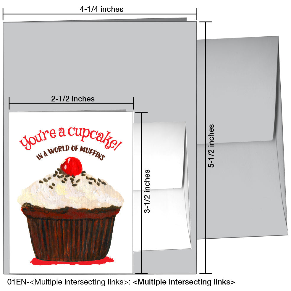 Cherry Topped Cupcake, Greeting Card (7897D), Enclosure, printedcanvas.com