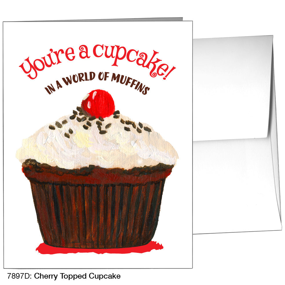 Cherry Topped Cupcake, Greeting Card (7897D), A2, printedcanvas.com