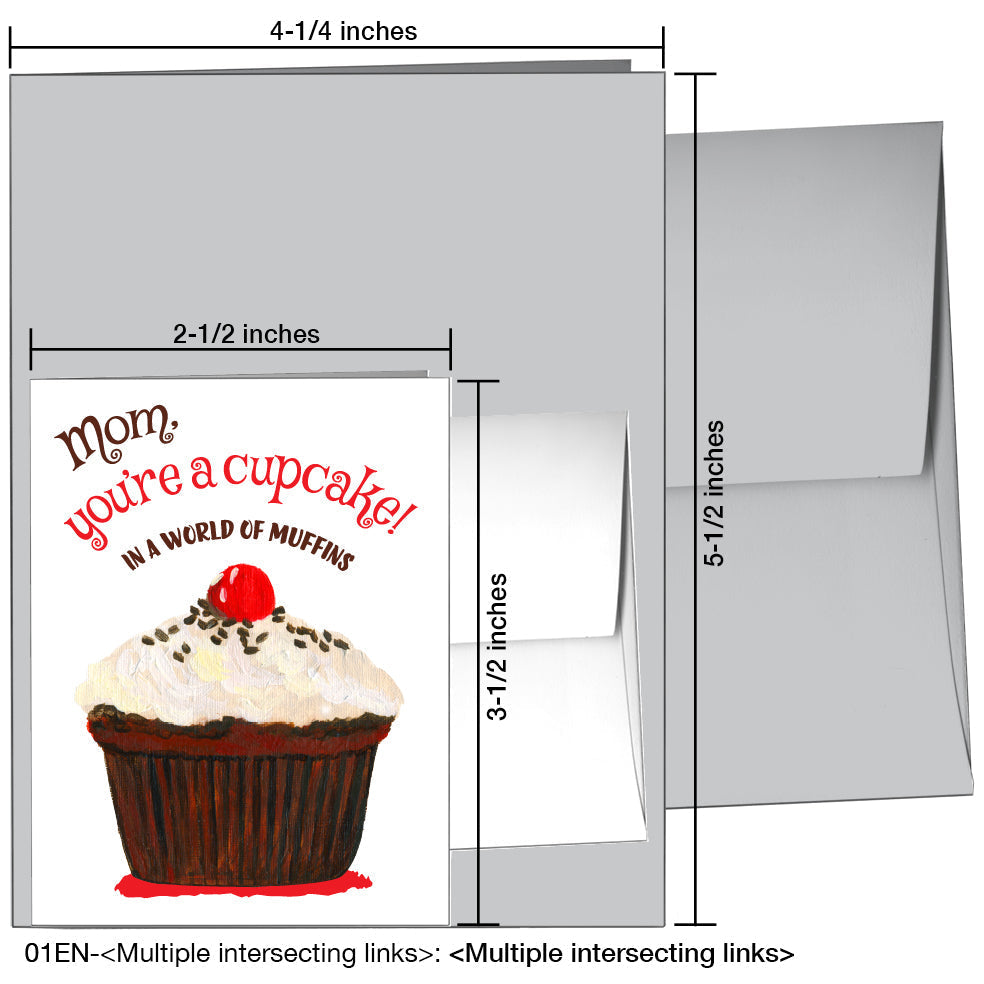 Cherry Topped Cupcake, Greeting Card (7897E), Enclosure, www.printedcanvas.com