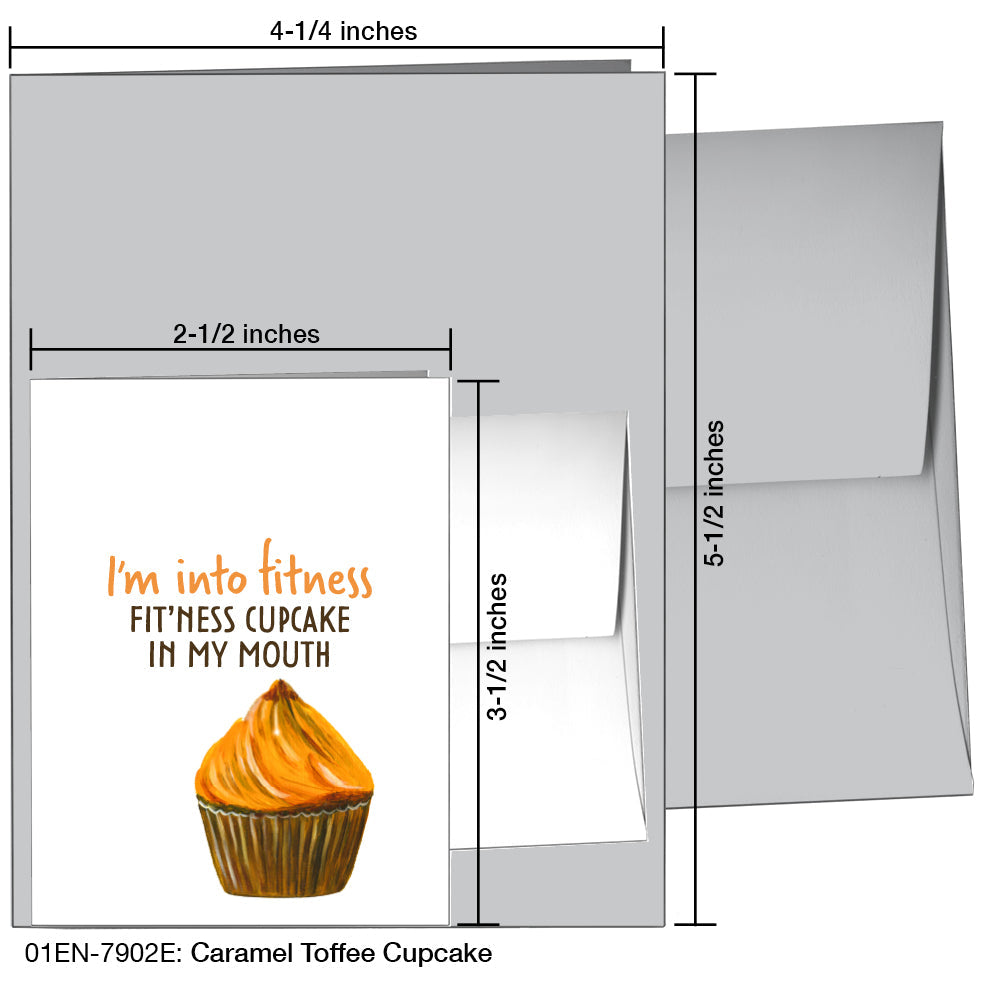 Caramel Toffee Cupcake, Greeting Card (7902E), Enclosure, printedcanvas.com