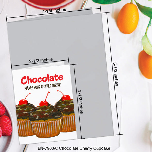 Chocolate Cherry Cupcake, Greeting Card (7903A), Enclosure, www.printedcanvas.com