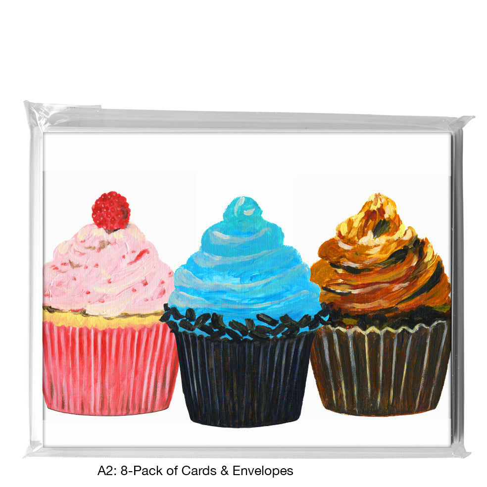 Cupcake Trio, Greeting Card (7907)