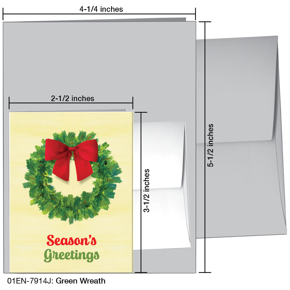 Green Wreath, Greeting Card (#7914J)