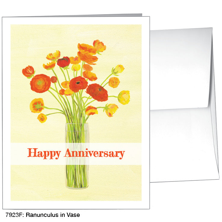 Ranunculus in Vase, Greeting Card (7923F), A2 Card, printedcanvas.com