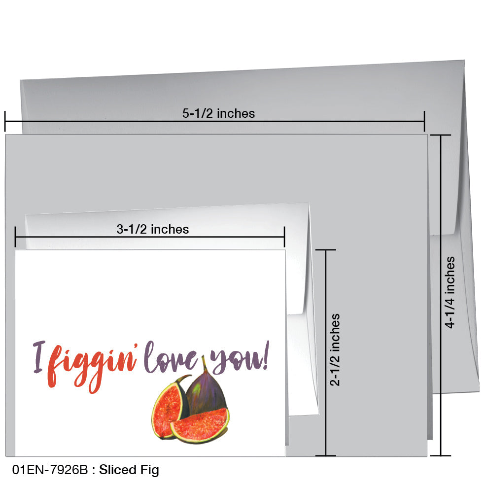 Sliced Fig, Greeting Card (7926B), Enclosure, www.printedcanvas.com