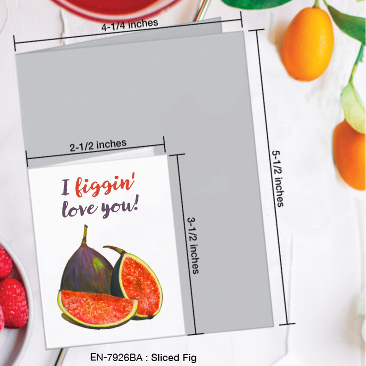Sliced Fig, Greeting Card (#7926BA)