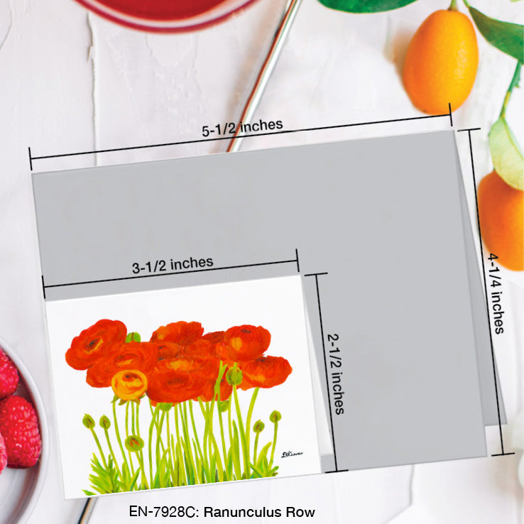 Ranunculus Row, Greeting Card (7928C), Enclosure Card, www.printedcanvas.com