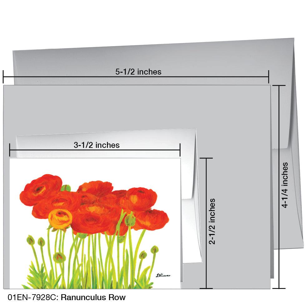 Ranunculus Row, Greeting Card (7928C), Enclosure, www.printedcanvas.com