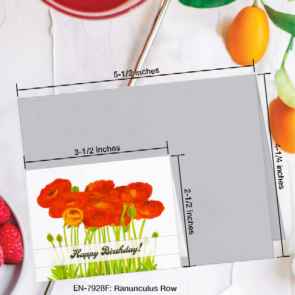 Ranunculus Row, Greeting Card (7928F), Enclosure, www.printedcanvas.com