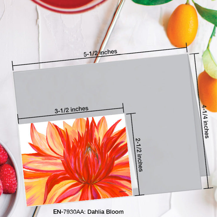 Dahlia Bloom, Greeting Card (#7930AA), Enclosure Card, www.printedcanvas.com
