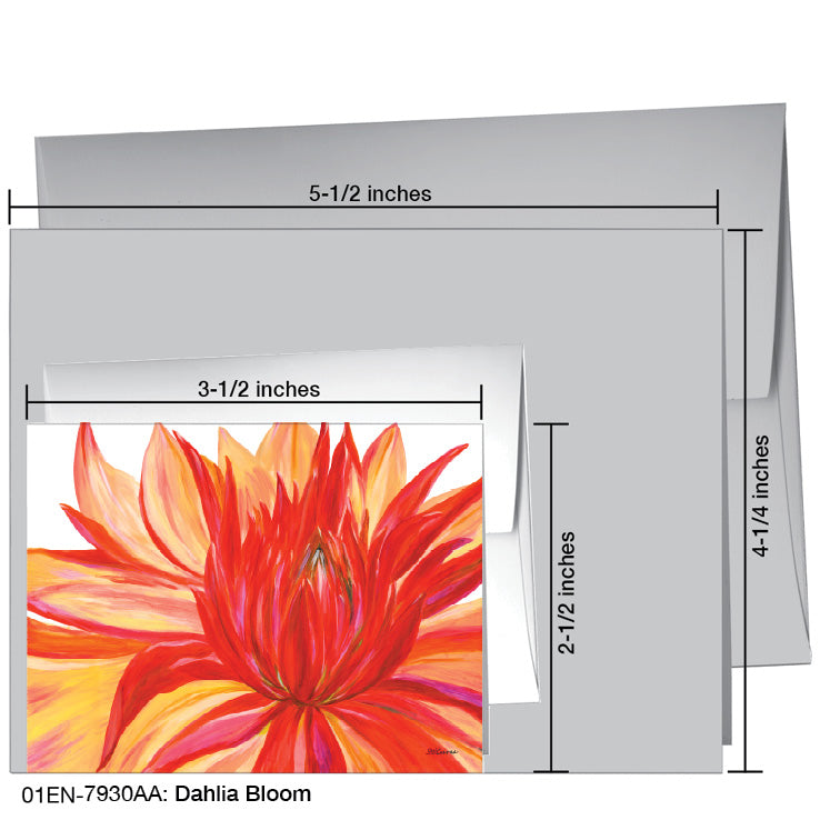 Dahlia Bloom, Greeting Card (#7930AA), Enclosure Card, www.printedcanvas.com