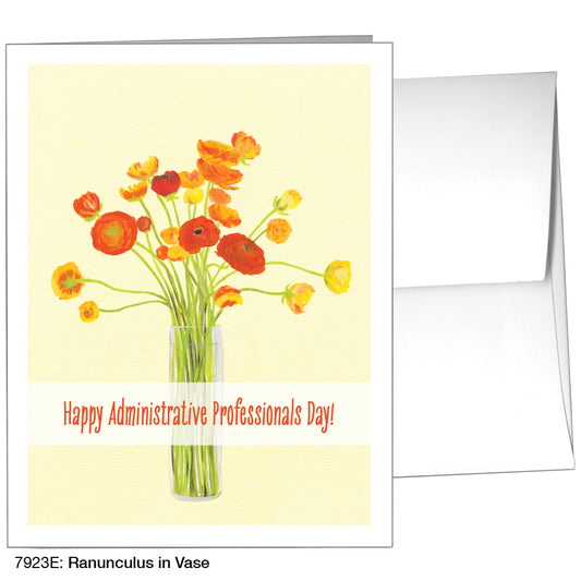 Ranunculus In Vase, Greeting Card (7923E)