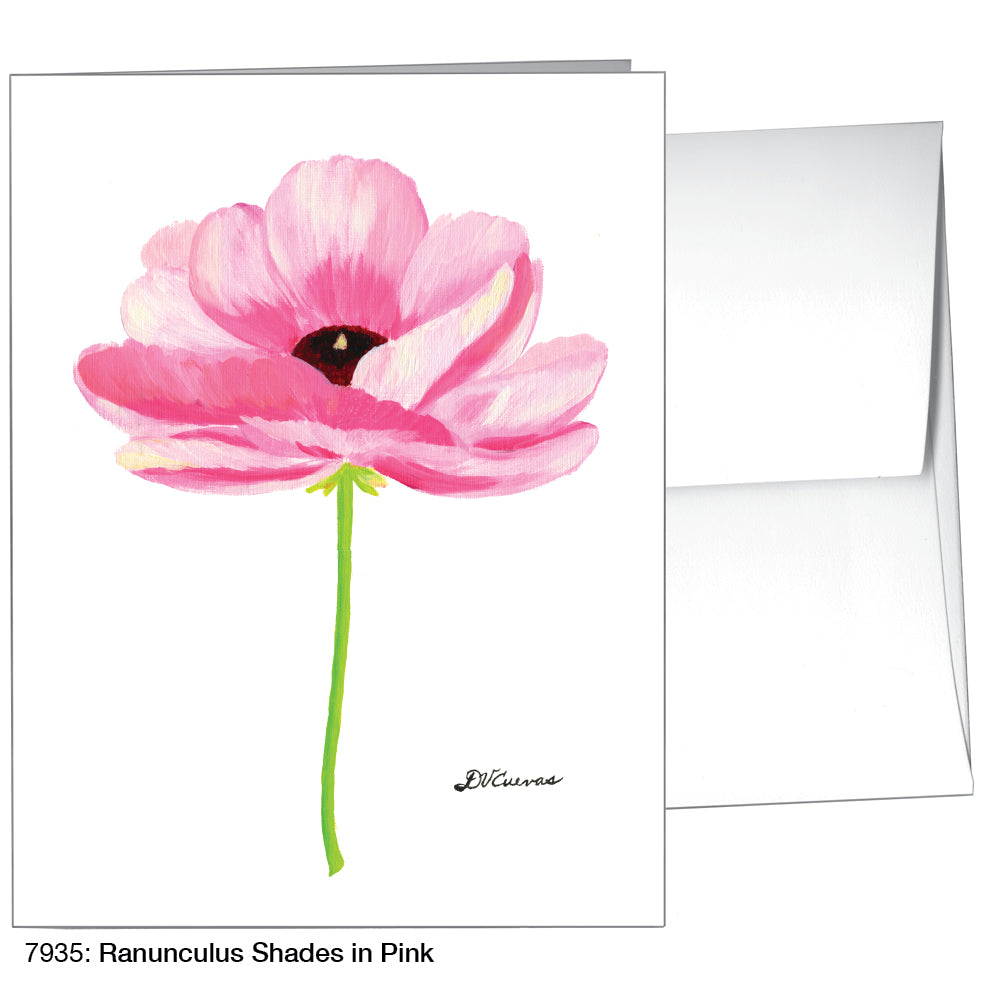 Ranunculus Shades In Pink, Greeting Card (7935), A2, printedcanvas.com