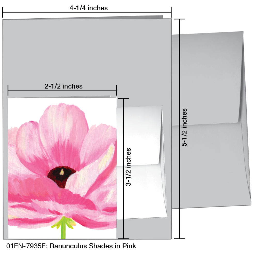 Ranunculus Shades In Pink, Greeting Card (7935E), Enclosure, printedcanvas.com
