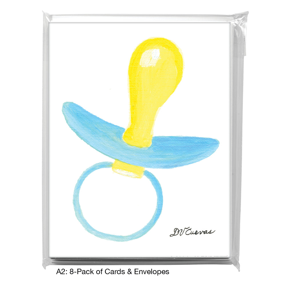 Pacifier - Blue, Greeting Card (7945), A2 8-Pack, printedcanvas.com