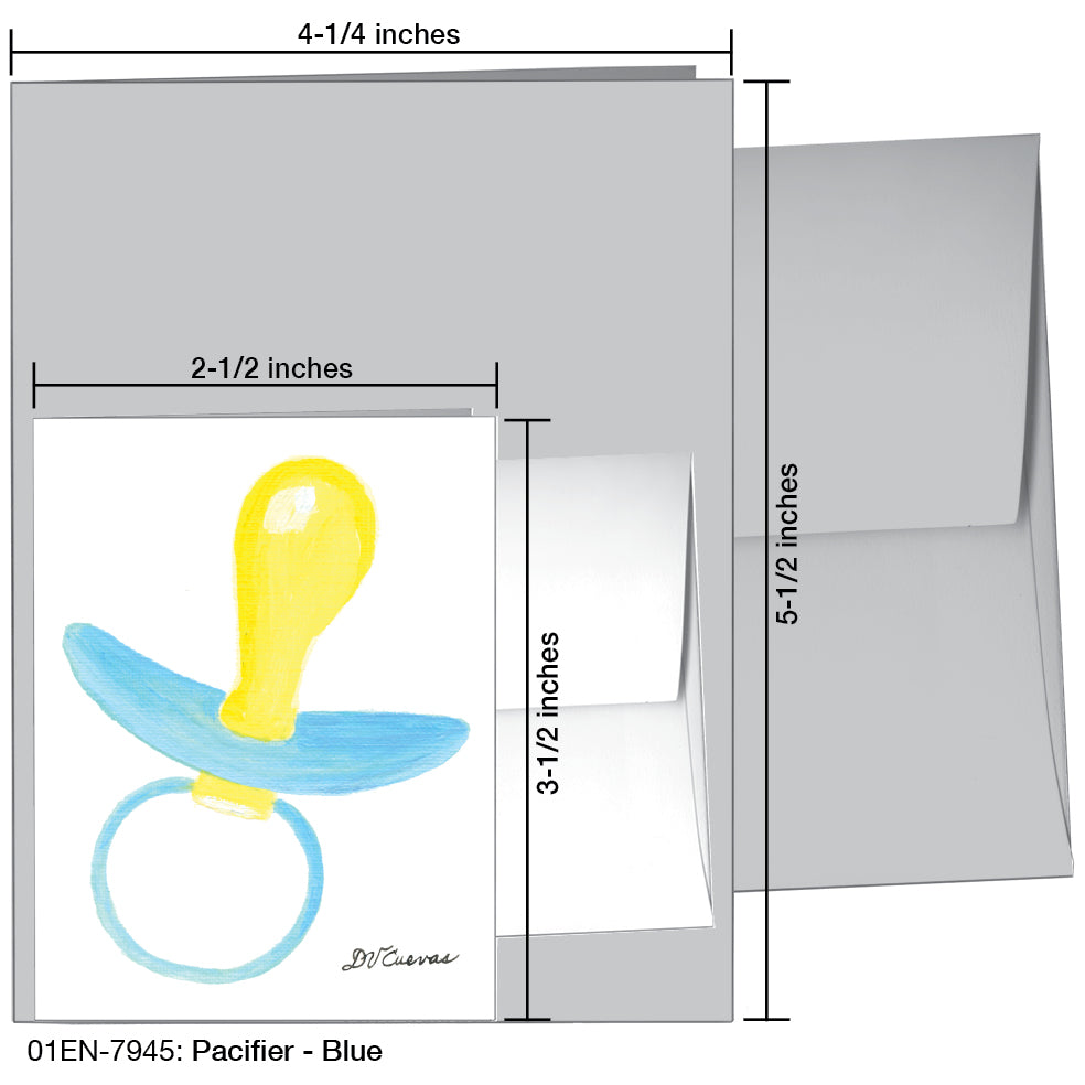 Pacifier - Blue, Greeting Card (7945), Enclosure, printedcanvas.com