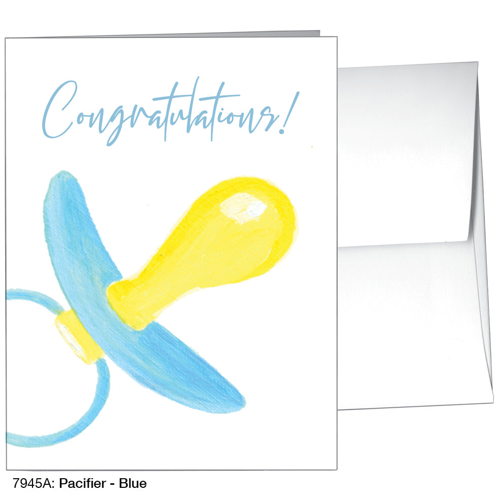 Pacifier - Blue, Greeting Card (7945A), A2, printedcanvas.com