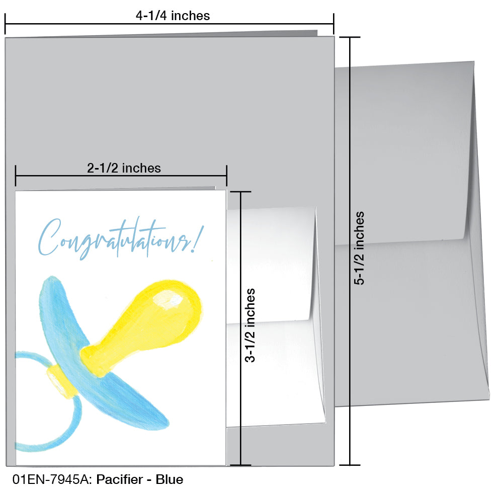Pacifier - Blue, Greeting Card (7945A), Enclosure Card, www.printedcanvas.com