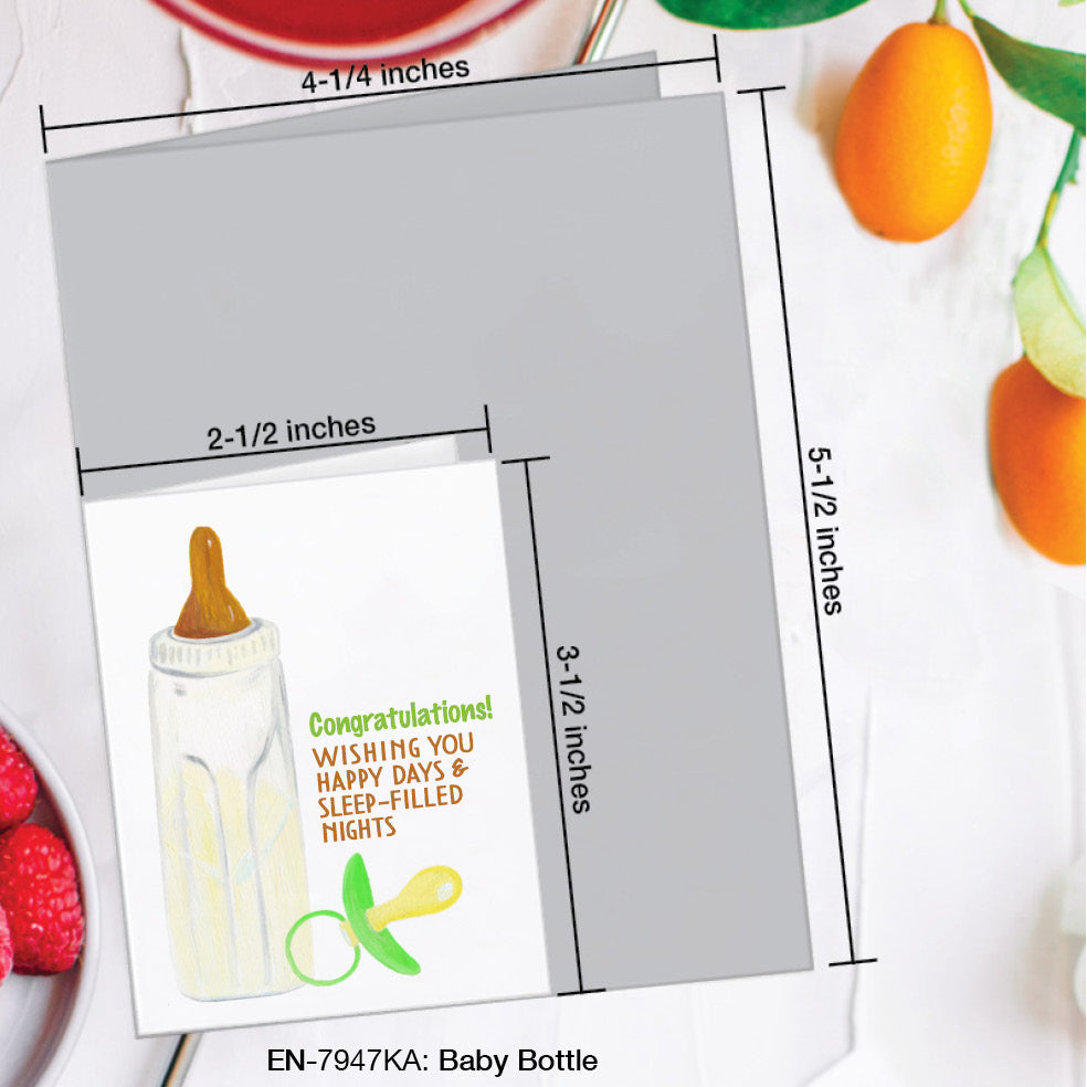 Baby Bottle, Greeting Card (7947KA), Enclosure, www.printedcanvas.com