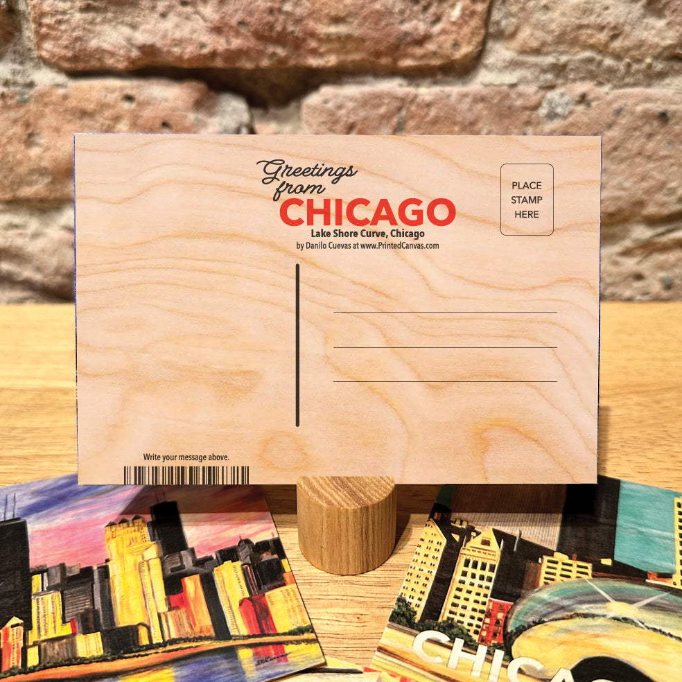 Lake Shore Curve, Chicago, Wood Postcard (PCW-7949A)
