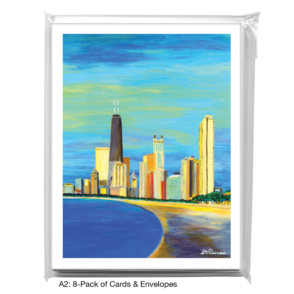 Lake Shore Curve, Chicago, Greeting Card (7949F), A2 8-Pack, printedcanvas.com