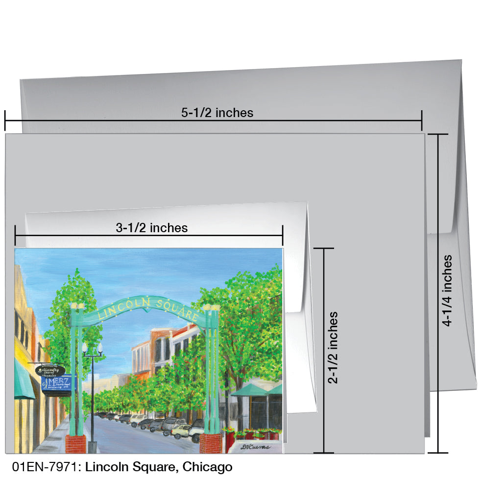 Lincoln Square, Chicago, Greeting Card (7971A), Enclosure Card, www.printedcanvas.com