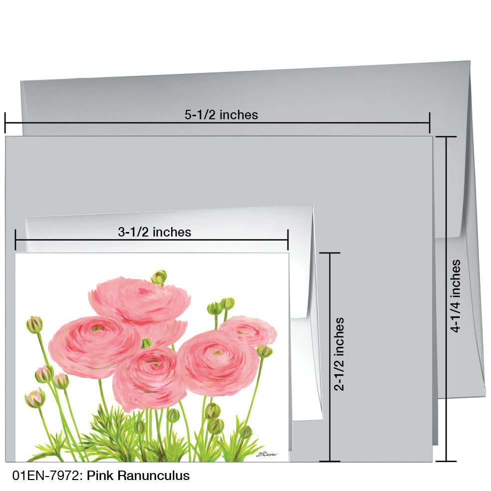 Pink Ranunculus, Greeting Card (7972A), Enclosure, printedcanvas.com