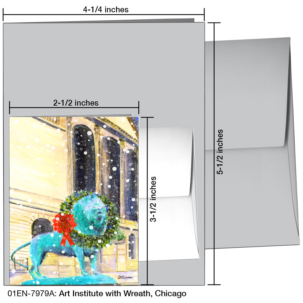 Art Institute with Wreath, Chicago, Greeting Card (7979K), Enclosure Card, www.printedcanvas.com