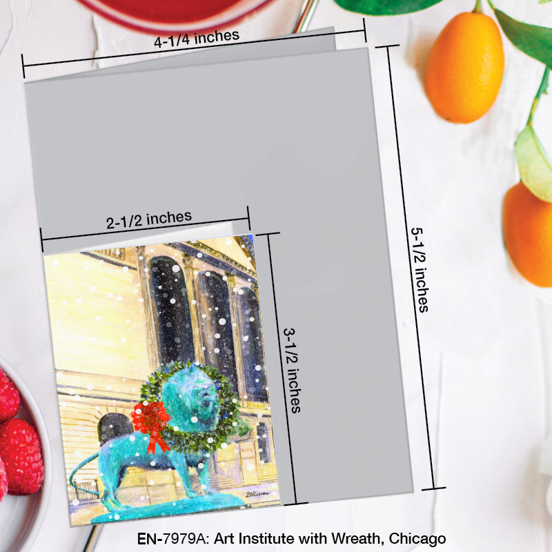 Art Institute with Wreath, Chicago, Greeting Card (7979K), Enclosure Card, www.printedcanvas.com