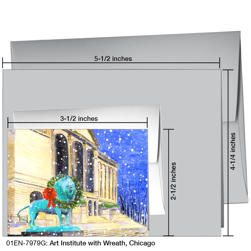 Art Institute With Wreath, Chicago, Greeting Card (7979G), Enclosure, printedcanvas.com