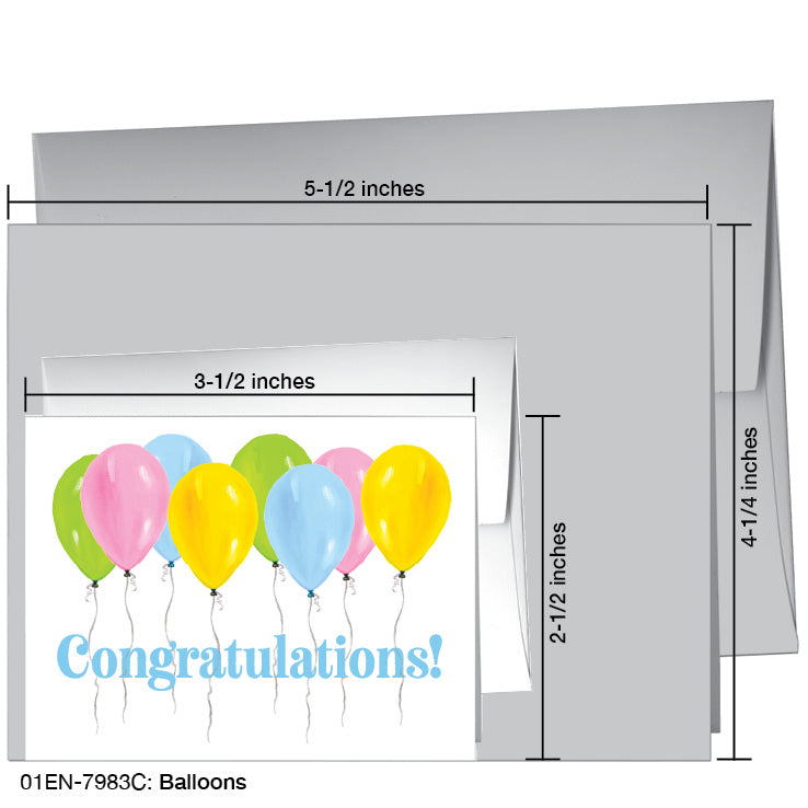 Balloons, Greeting Card (7983C), Enclosure Card, www.printedcanvas.com