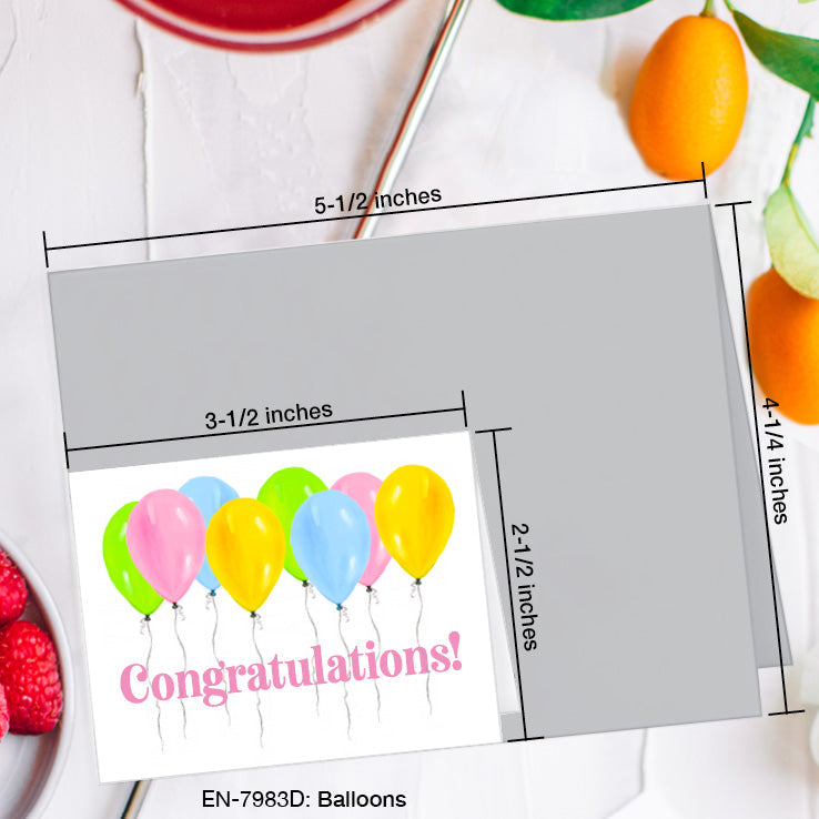 Balloons, Greeting Card (7983D), Enclosure, www.printedcanvas.com