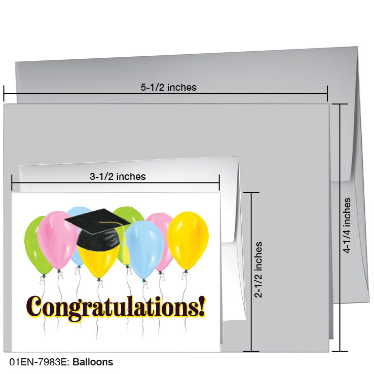 Balloons, Greeting Card (7983E), Enclosure, www.printedcanvas.com