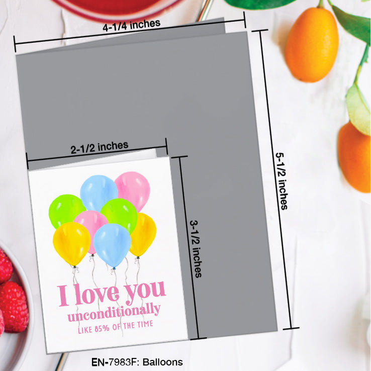 Balloons, Greeting Card (7983F), Enclosure, www.printedcanvas.com