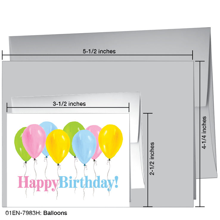 Balloons, Greeting Card (7983H), Enclosure, www.printedcanvas.com