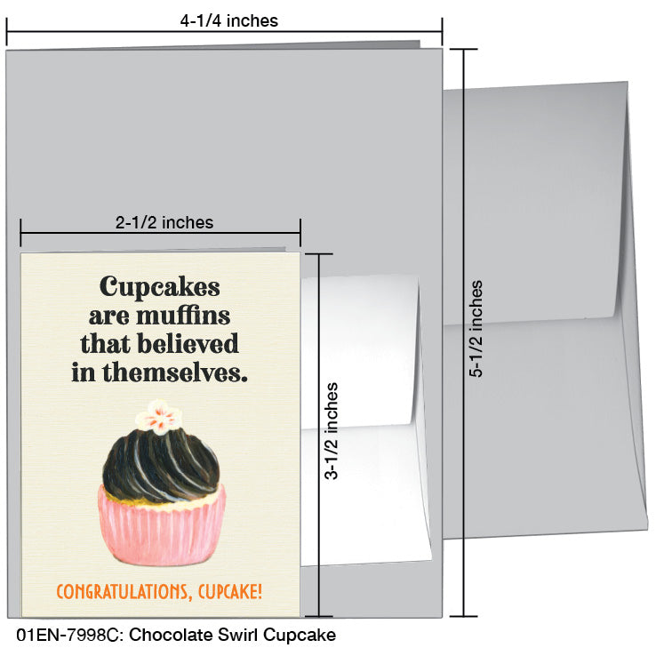 Chocolate Swirl Cupcake, Greeting Card (7998C)