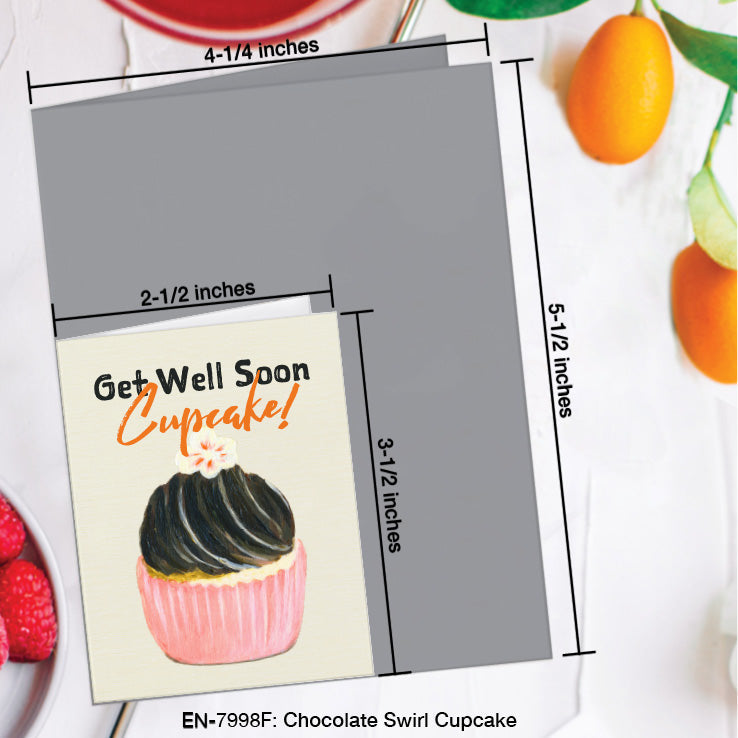 Chocolate Swirl Cupcake, Greeting Card (7998F), Enclosure, www.printedcanvas.com