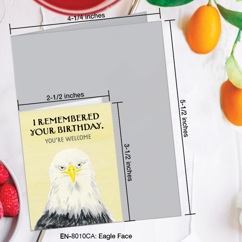 Eagle Face, Greeting Card (8010CA), Enclosure, www.printedcanvas.com